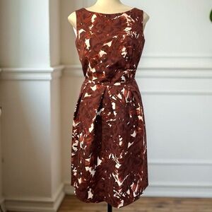 [8] MURIEL DOMBRET Dress set two-piece tank skirt maroon cotton Workwear red